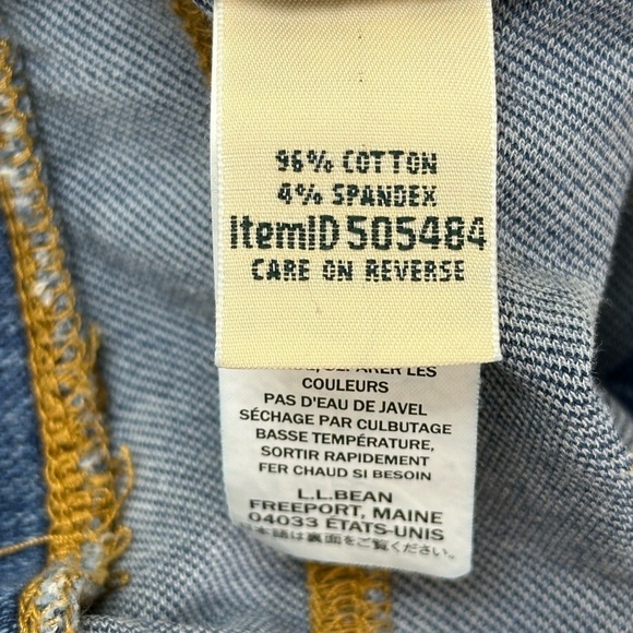 LL Bean Denim Stretch Pull On Straight Leg Jeans Size Medium Regular High Rise - Picture 8 of 14
